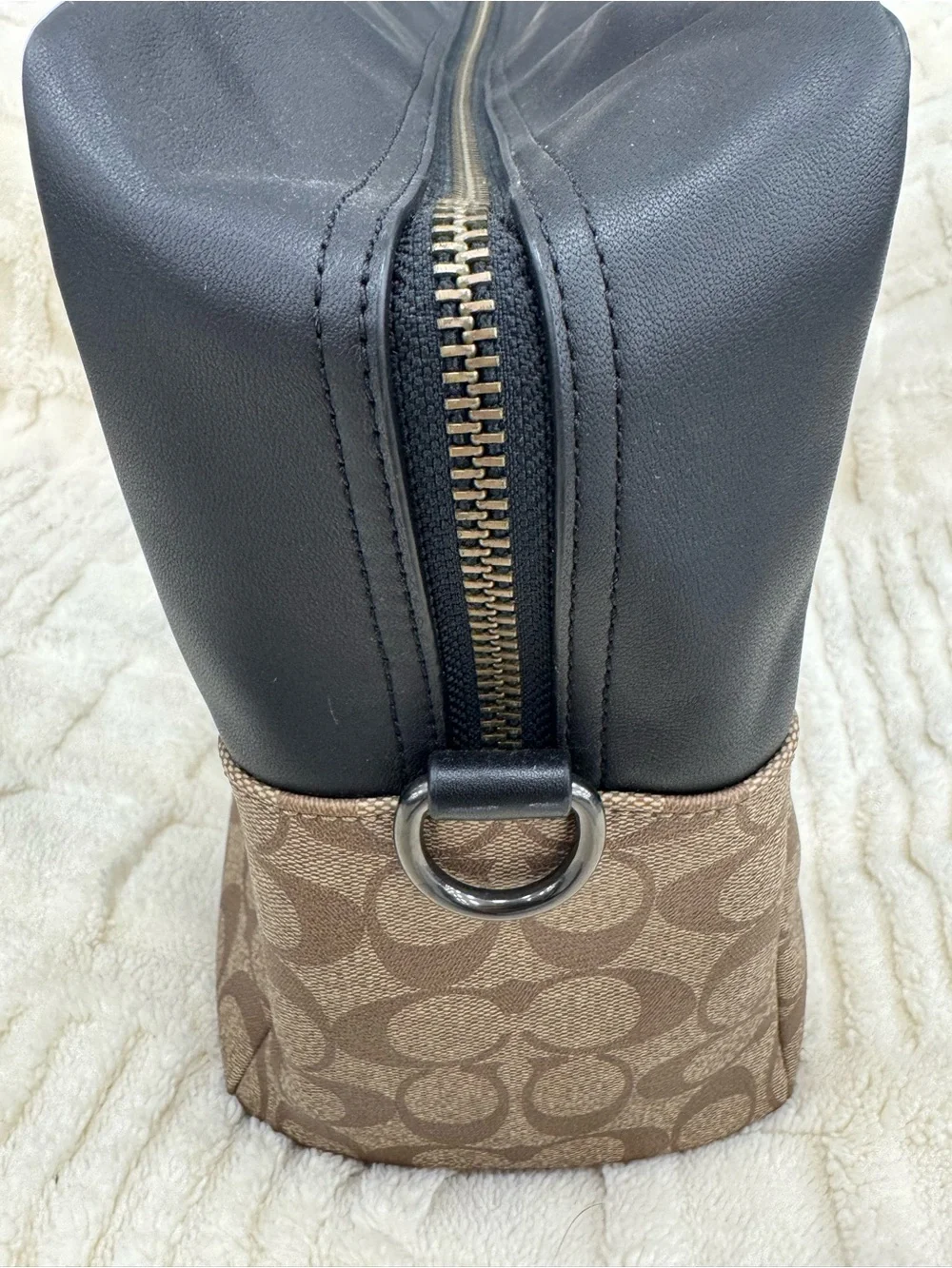 NWT Coach Brown Signature Canvas Briefcase with Black Leather Trim